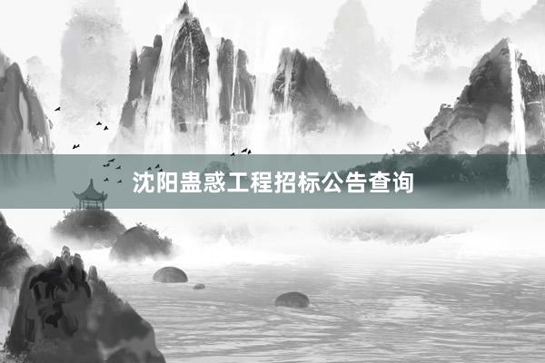 沈阳蛊惑工程招标公告查询