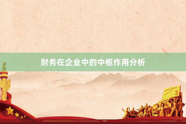 财务在企业中的中枢作用分析
